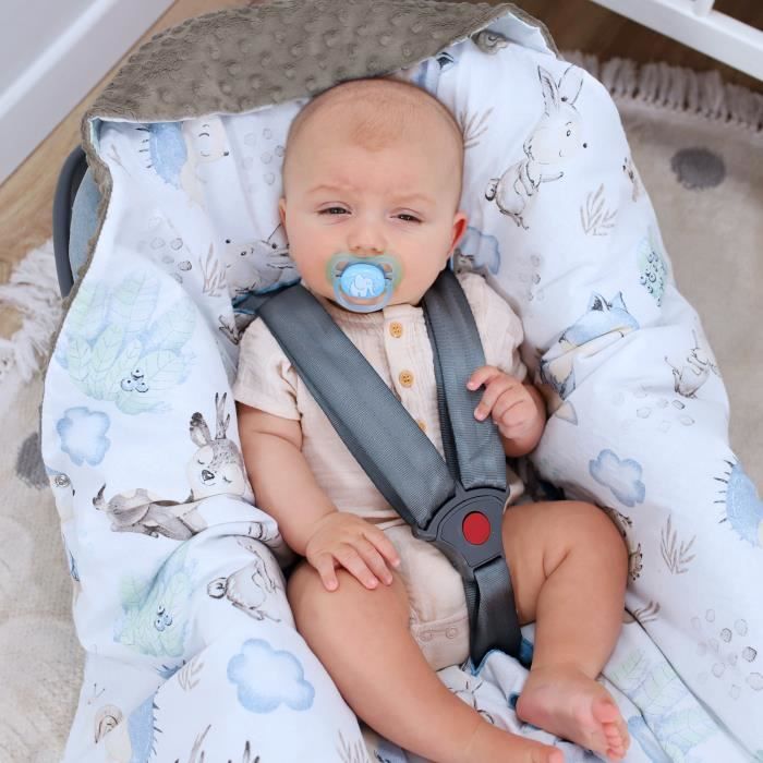 Totsy Baby Couverture pour bébé 90 x 90 - utilisable sur Le siège Auto, de  la Poussette Couverture Toutes Saisons Rose Gris Clair : : Bébé et  Puériculture