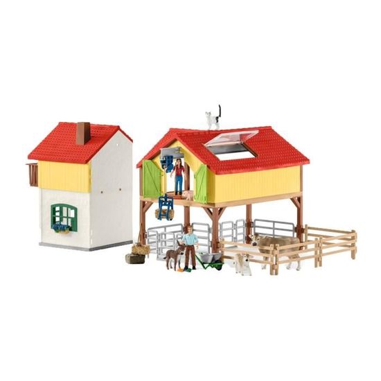 Schleich nourrir les animaux Jeu jouet en plastique animal de ferme Nourriture brouette New