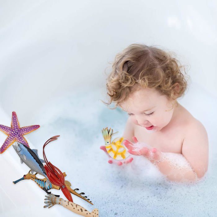 Lot De 8 Étoiles De Mer En Caoutchouc – Jouets De Plongée Et Piscine – Animaux Marins Réalistes – Pour Enfants Et Adultes – Jeux D’été Et Anniversaires