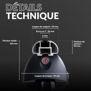 Kit Barres De Toit Universel Pour Voiture Et SUV - 115 Cm - Charge 150kg - Neuf
