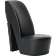 Chaise de Salon Scandinave - MEUBLE® - Chaise en forme de chaussure à talon - Noir - Simili-0