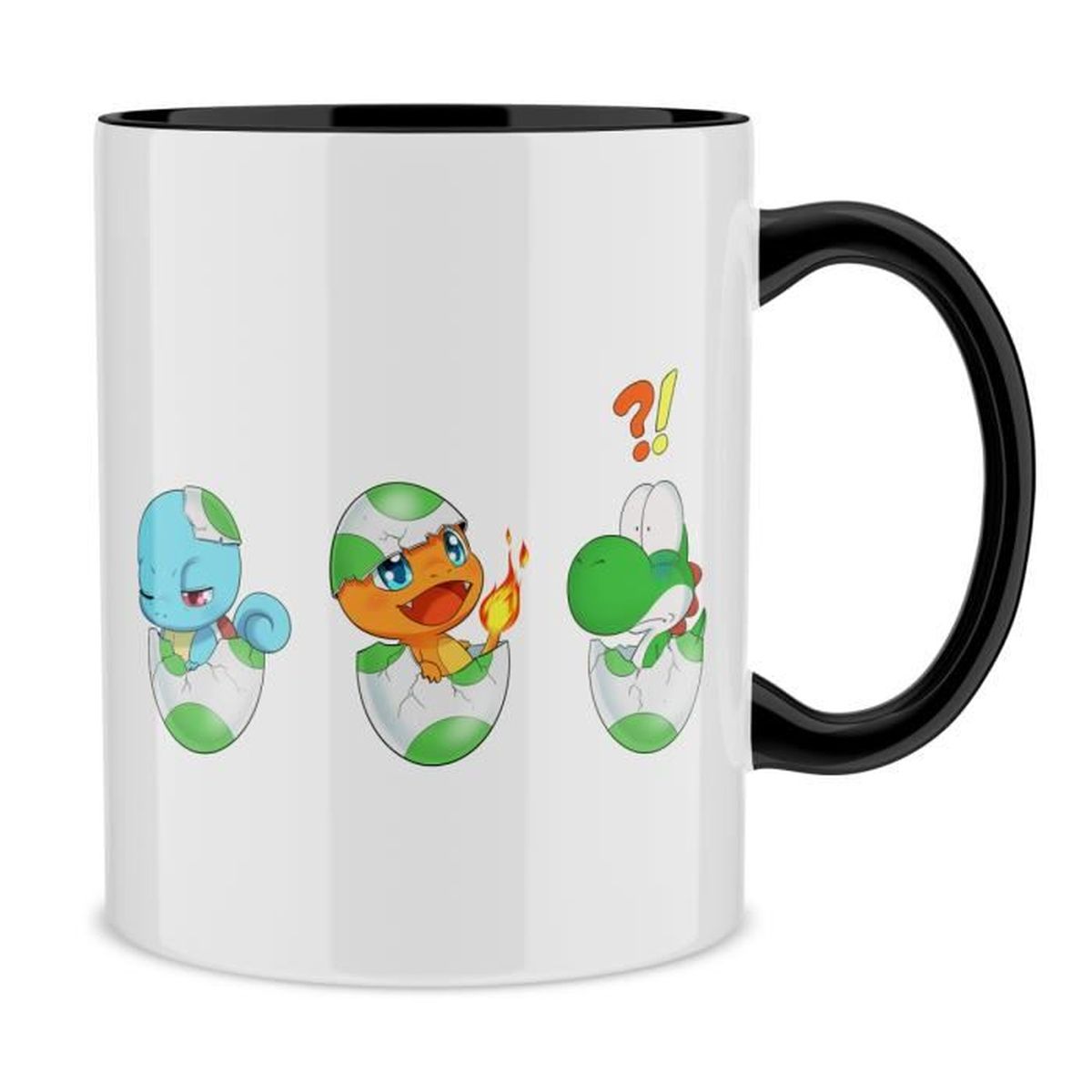 Mug Noir Yoshi Pokemon Parodique Bebe Yoshi Face A Salameche Et Carapuce Bizarre Ces Deux La Parodie Yoshi Pokemon Cdiscount Maison