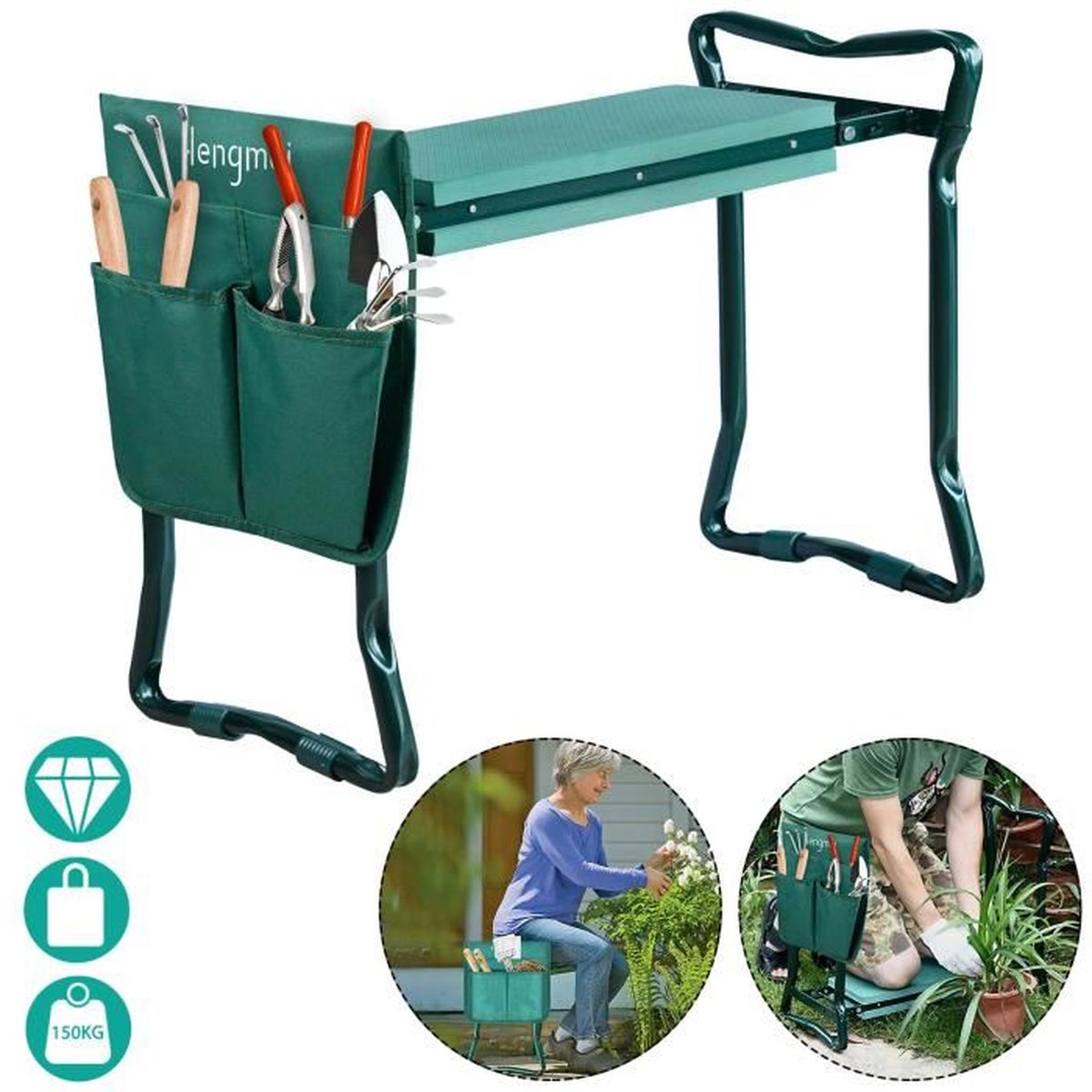 Siège De Jardinage à Genoux Réglable - Coussin Ergonomique & Portable | Protection Genoux Pour Plantation, Désherbage