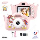Appareil photo Licorne pour enfants BCSK® | HD 1080P - photo, vidéo, selfie - Ecran 2.0 pouces | Carte SD 64Go incluse - Rose