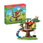 SCHLEICH Cabane aventure dans les arbres, coffret de 60 pièces détaillées avec balançoire, 2 figurines d'enfant et figurines d'animaux,