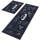 SHELOVEIT® Lot de 2 Tapis de Cuisine - 40 x 60 et 40 x 120 cm - Bleu