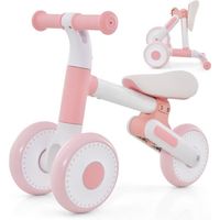 DREAMADE Draisienne Bébé 12-36 Mois, Premier Cadeau Vélo d'équilibre Enfant Pliable avec Hauteur Réglable, Structure Stable, Rose