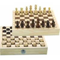 Jeux de plateau - L'ARBRE A JOUER - Jeux de dames et d'échecs - Coffret en bois - Mixte - 6 ans et plus