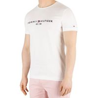 Tommy Hilfiger Homme T-shirt de logo, Blanc - Taille: L