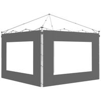 Outsunny Lot de 2 Panneaux latéraux de Tente pour tonnelle, parois de Remplacement Tissu pour tonnelle de 6x3m ou 3x3 m, Gris
