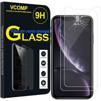 VCOMP - Pour Apple iPhone XR (2018) 6.1" - Lot - Pack de 2 Films de protection d'écran Verre Trempé