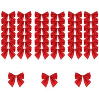 120 Nœuds De Noël En Velours - 2,5 X 2,5 Cm - Lot Multicolore (rouge, Vert, Beige) - Déco DIY, Scrapbooking, Emballage Cadeaux