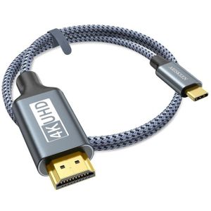 ADAPTATEUR AUDIO-VIDÉO  Câble USB C vers HDMI 0.5m, câble USB 3.1 type C v