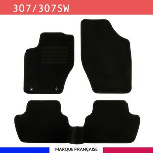 TAPIS DE SOL Tapis de voiture - Sur Mesure pour Peugeot 307 / 307 SW - 3 pièces - Tapis de sol antidérapant