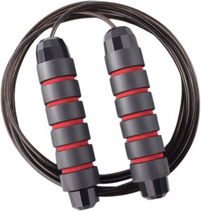 CORDE À SAUTER Premium Corde à Sauter Sport avec Poignée en Mousse EVA | Corde à Sauter avec le Corde en Acier Renforcé, Réglable, Sans.[Z97]