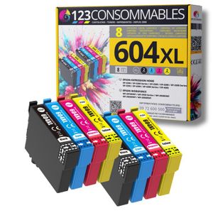 Pack de 4 cartouches rechargeables compatibles pour imprimante BROTHER