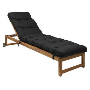 VIGIVISION Coussin Matelas Chaise Longue Pliable 180x50x4 Cm – Vert – Déhoussable, Élastiques De Fixation – Intérieur & Extérieur