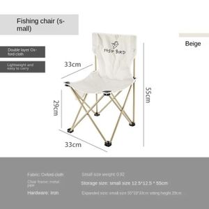 CHAISE DE CAMPING Trompette blanche - Chaise pliante pour camping en plein air, Rangement, Réglable, Pêche