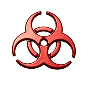 TOUT EN UN Métal Biohazard Sticker Sticker Creative Zinc Alliage Caractéristiques de voiture Personnalisée Compagnon Décorative Ca,rouge