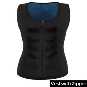 COMBINAISON DE SUDATION Bustier-corset,CXZD-Haut de sauna brûlant les graisses corporelles pour hommes,chemises de sumanquer chaudes- Vest-with Zipper
