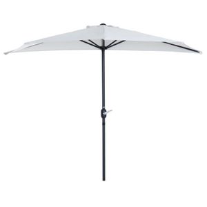PARASOL Demi parasol balcon aluminium polyester - OUTSUNNY - 269x138x236cm - Crème