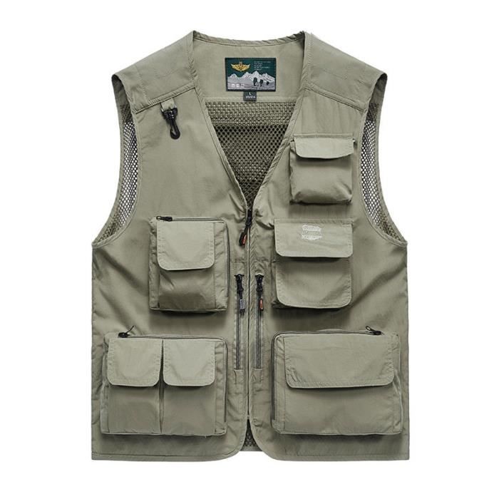 gilet homme multipoches