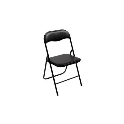 Chaise Pliante Ronde Diva Gift - Noire - Métal Et Tissu - Assise Rembourrée - Gain De Place
