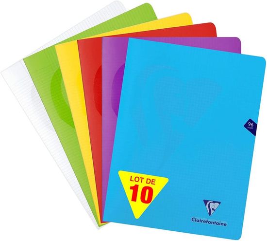Clairefontaine 308311C Lot de 10 Cahiers Agrafés Mimesys PASTEL - 24x32