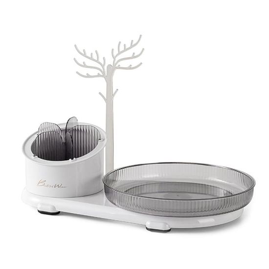 Organiseur Rotatif 360° Bambou Sorbus – Rangement Maquillage, Cosmétiques, Soins Visage & Salle De Bain, 8 Compartiments