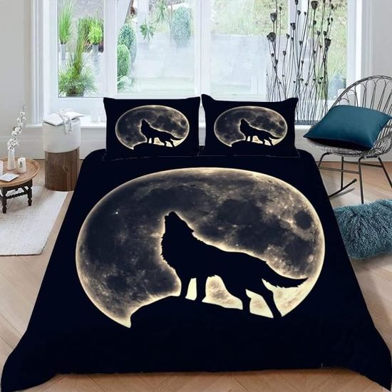 Housse De Couette 220x240 Cm Motif Galaxie étoilée Bleu Noir - Parure 3 Pièces Microfibre (2 Taies 65x65 Cm) - Fermeture éclair, Sangles D'angle, Lavable 40°C
