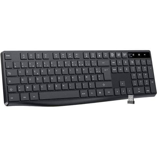 CLAVIER VicTsing Clavier sans Fil AZERTY Ultra-Mince, Clavier Ergonomique USB Silencieux 2,4 GHz, Interrupteur Indépend443