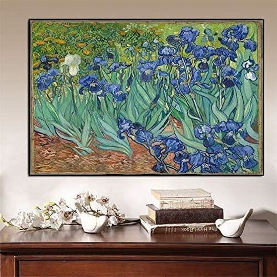 Reproduction D'Art "Vase Aux Iris" De Van Gogh - Impression Sur Toile - Neuf