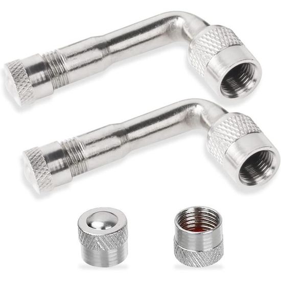Extensions De Valve Pour Pneus – Lot De 2 – Longueur 19 Mm – Compatible Voiture, Moto, Vélo, VTT – Facilite Le Contrôle De Pression