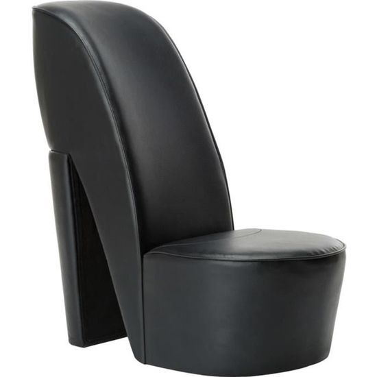 Chaise de Salon Scandinave - MEUBLE® - Chaise en forme de chaussure à talon - Noir - Simili