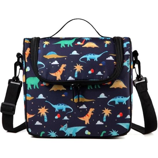 Sac à Lunch Enfant Dinosaure Harry Bear - Vert Avec Motif Dinosaure, Poignée, 20x26x6.5cm