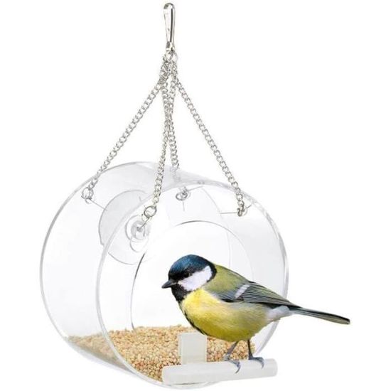 Mangeoire à Oiseaux Suspendue Extérieure 820ml - Résistante Aux Intempéries - Design Pliable - Pour Jardin Ou Balcon