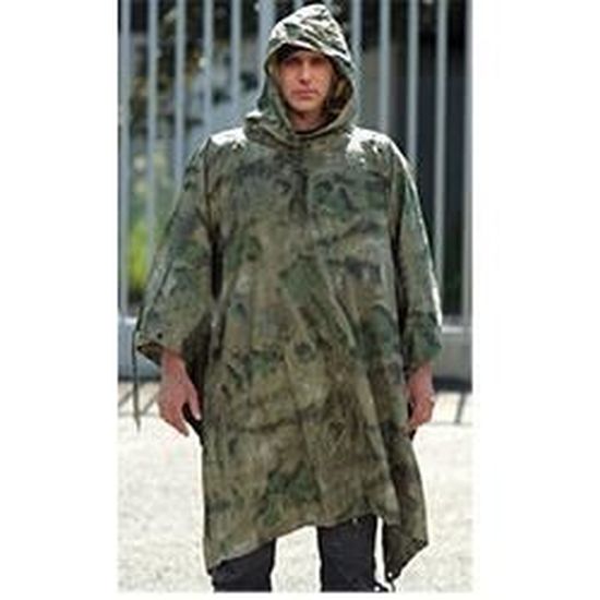 Poncho Camouflage Imperméable Ripstop Mil-Tec - Taille Unique - Pour Outdoor, Pêche, Armée