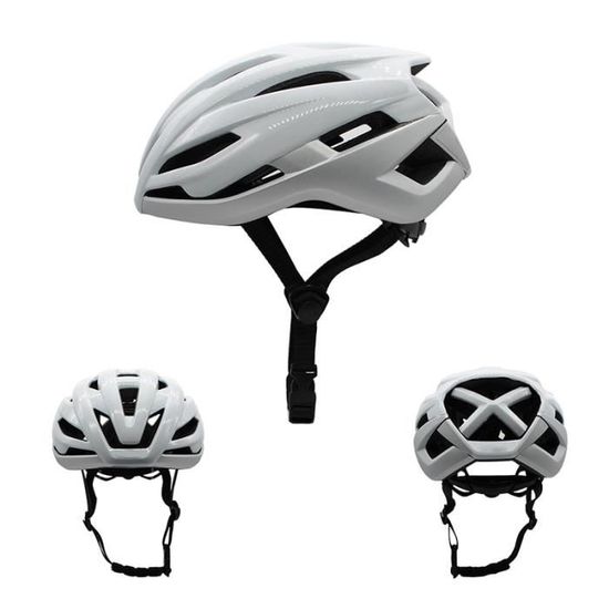 M-Wave Ventura Casque De Vélo Femme, Blanc/violet, 10 Aérations, Visière Amovible, Coque Microshell, Réglage Anneau