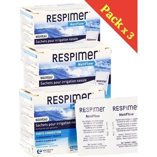 RESPIMER® NetiFlow® Sachets pour irrigation nasale 3x30 pc(s) - Redcare  Pharmacie