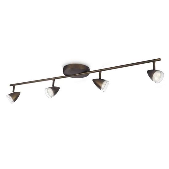 Plafonnier 4 Spots Alu Brossé – Orientables Et Encastrables, Intérieur