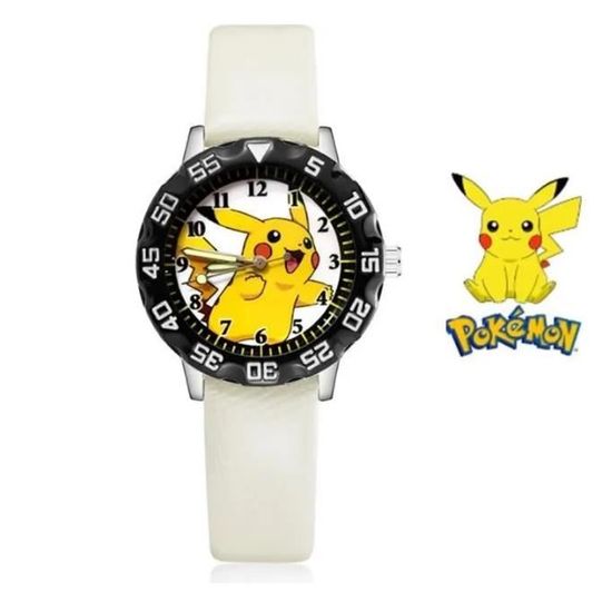 Montre Pikachu Pokémon Bracelet cuir Blanche , - Achat/vente montre Mixte  Enfant Blanc Cuir - Cdiscount