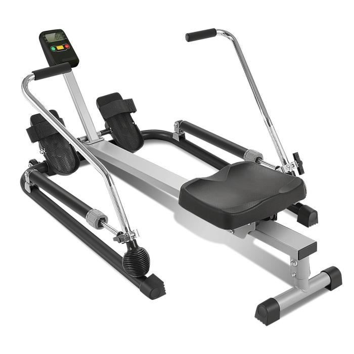 Rameur D'apartement 12 Niveaux Résistance , Rameur D'apartement Grand Écran LCD Siège Réglable Pour Exercices Cardios à La Maison