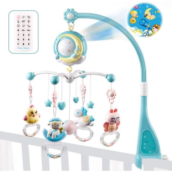 bébé lit cloche histoire projecteur rotatif bébé musical lit mobile lit cloche jouets suspendus hochets projection jouet cade[A149]