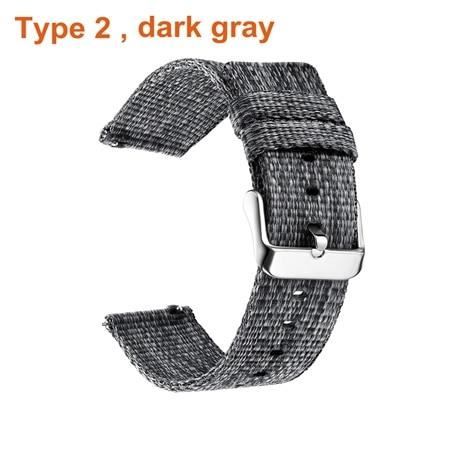 Montre connectée,Bracelet en toile de Nylon pour Xiaomi huami Amazfit Bip S-Stratos 2 2 S - Type type 2 dark gray-24MM