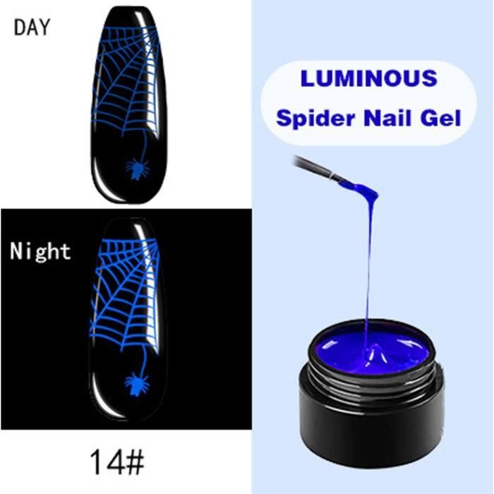Nail Luminous Spider Gel UV Vernis à ongles Gel effet fluorescent néon 8 ml LZX200814739A_MIAOBINI