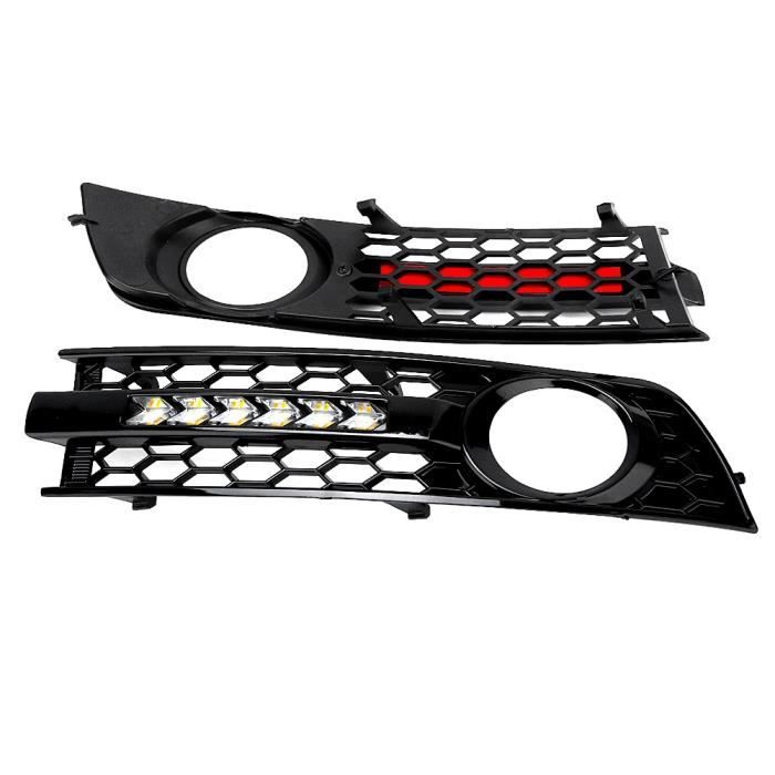 2PCS Voiture Circulant LED DRL Clignotants Lumière Avant Pare-chocs Grille Feu Antibrouillard pour Audi A4 B6 01-05