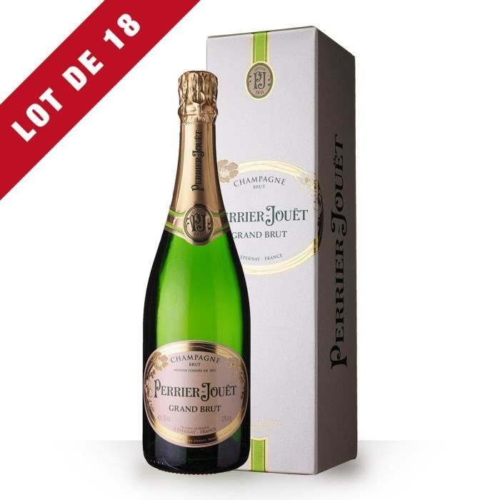 18X Perrier-Jouët Grand Brut 75cl - Etui - Champagne