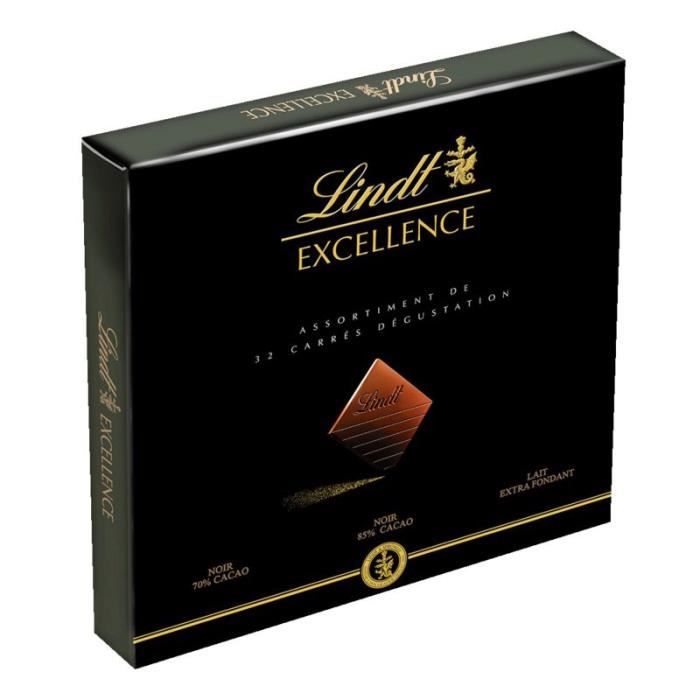 LINDT Carrés de chocolat assortis - 176 g