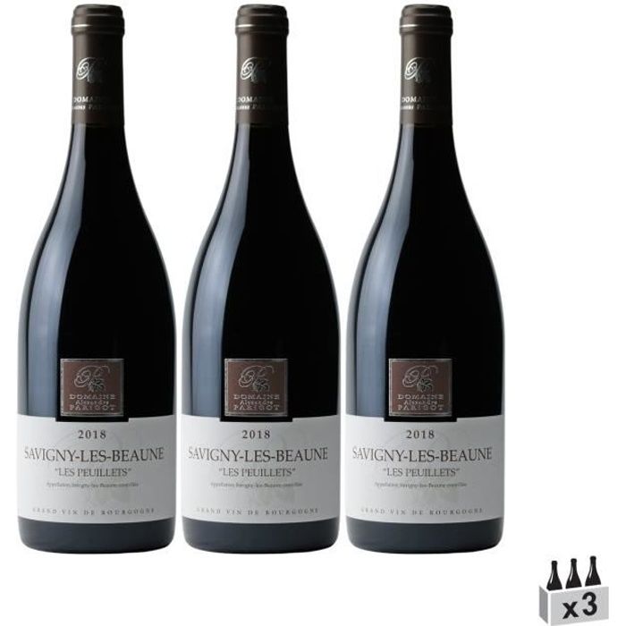 Savigny-lès-Beaune Les Peuillets Rouge 2018 - Lot de 3x75cl - Domaine Parigot Père et Fils - Vin AOC Rouge de Bourgogne