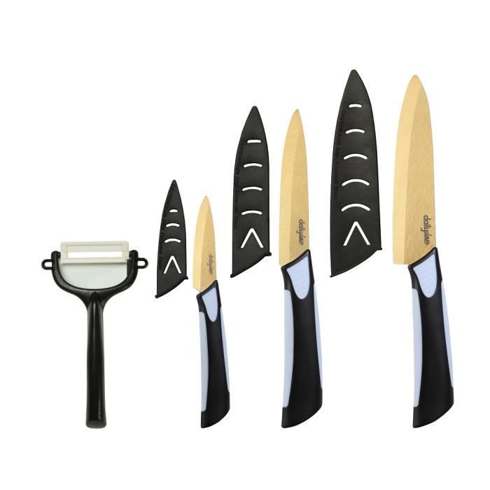 lot de 4 Pcs couteaux céramique titanium